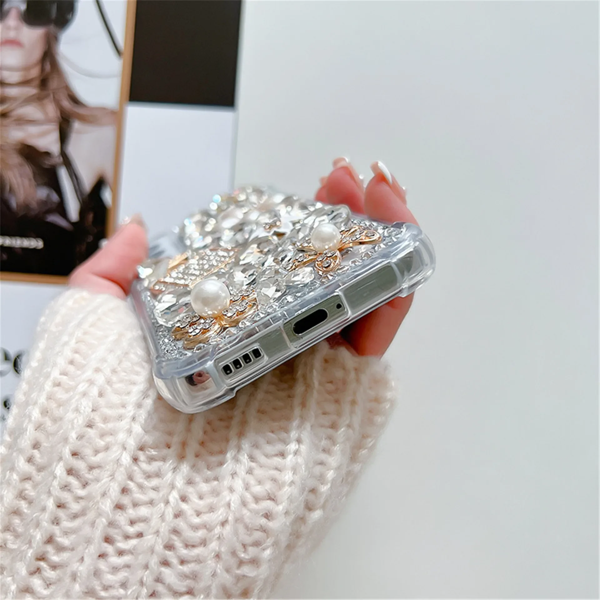 Phone Case Luxury Rhinestone Phone Case for Samsung Galaxy Bling Diamond Cover S22 S23 Ultra S21 S24 FE Note 20 10 Plus S10