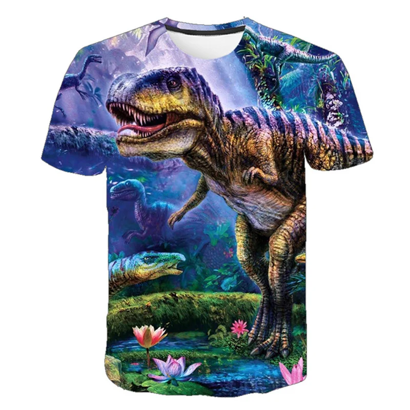 t shirt design Kids Boys Dinosaur T shirts Baby Cartoon 3D Print Short Sleeve Jurassic Park Tops Children Fashion Tshirt 4-14 Years Kids TShirt striped t shirt