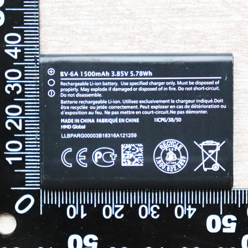 5 Pz 10 Pz 20 Pz Batteria Del Telefono Cellulare Bv-6A 1500Mah Per Nokia 2720 V Flip Ta-1295 Batteria Dei Telefoni Cellulari