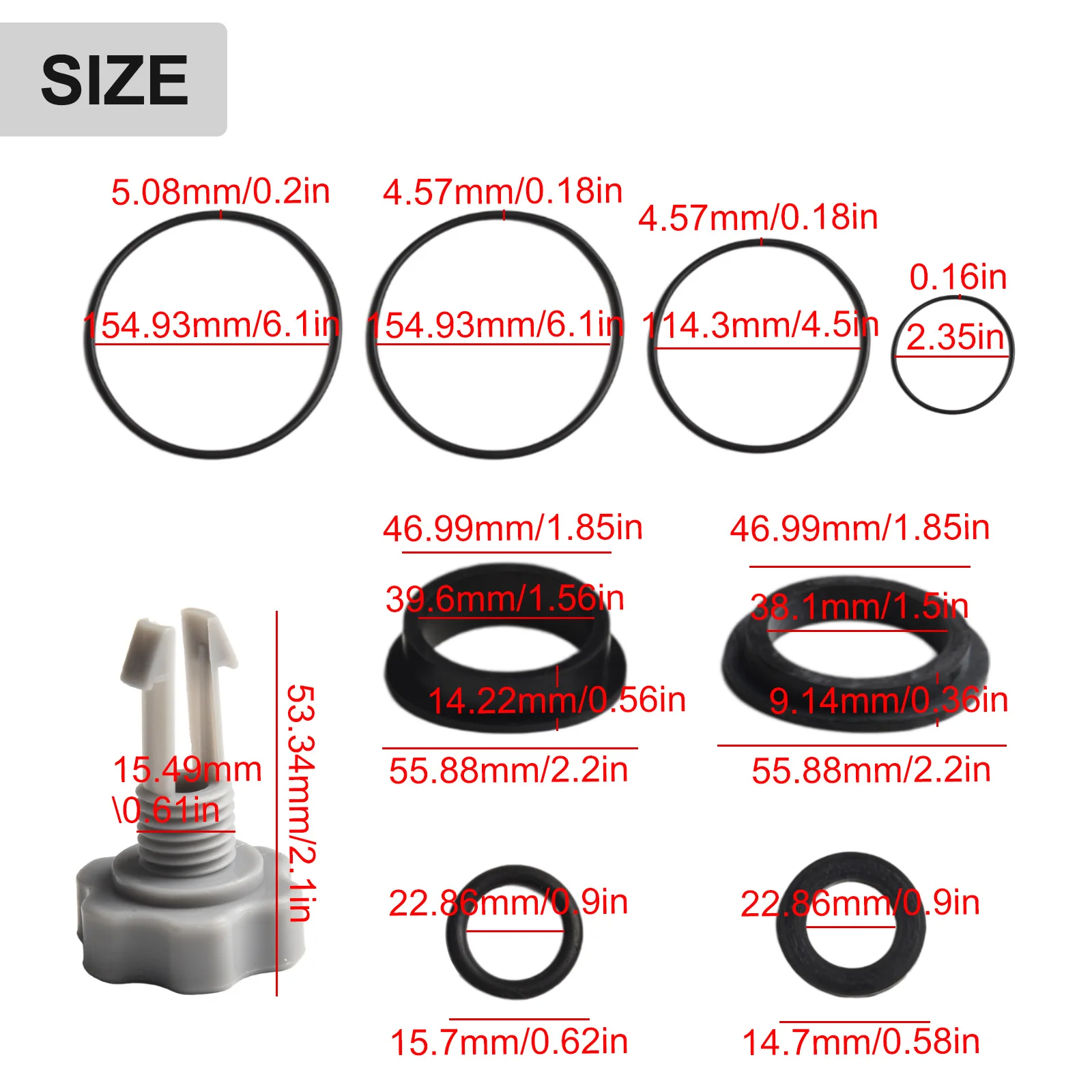 Air Release Valve O-Rings Replacement Rubber Seal Gasket Part Repair Set for Sand Filter Pump O-Ring Kit Garden Pool Supplies