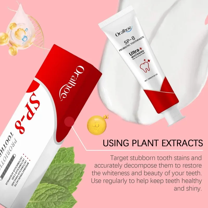 SP-8 Probiotic Toothpaste Deep Probiotic Remove Stain Fresh Breath Triple Whitening Teeth Oral Management Whitening Toothpaste