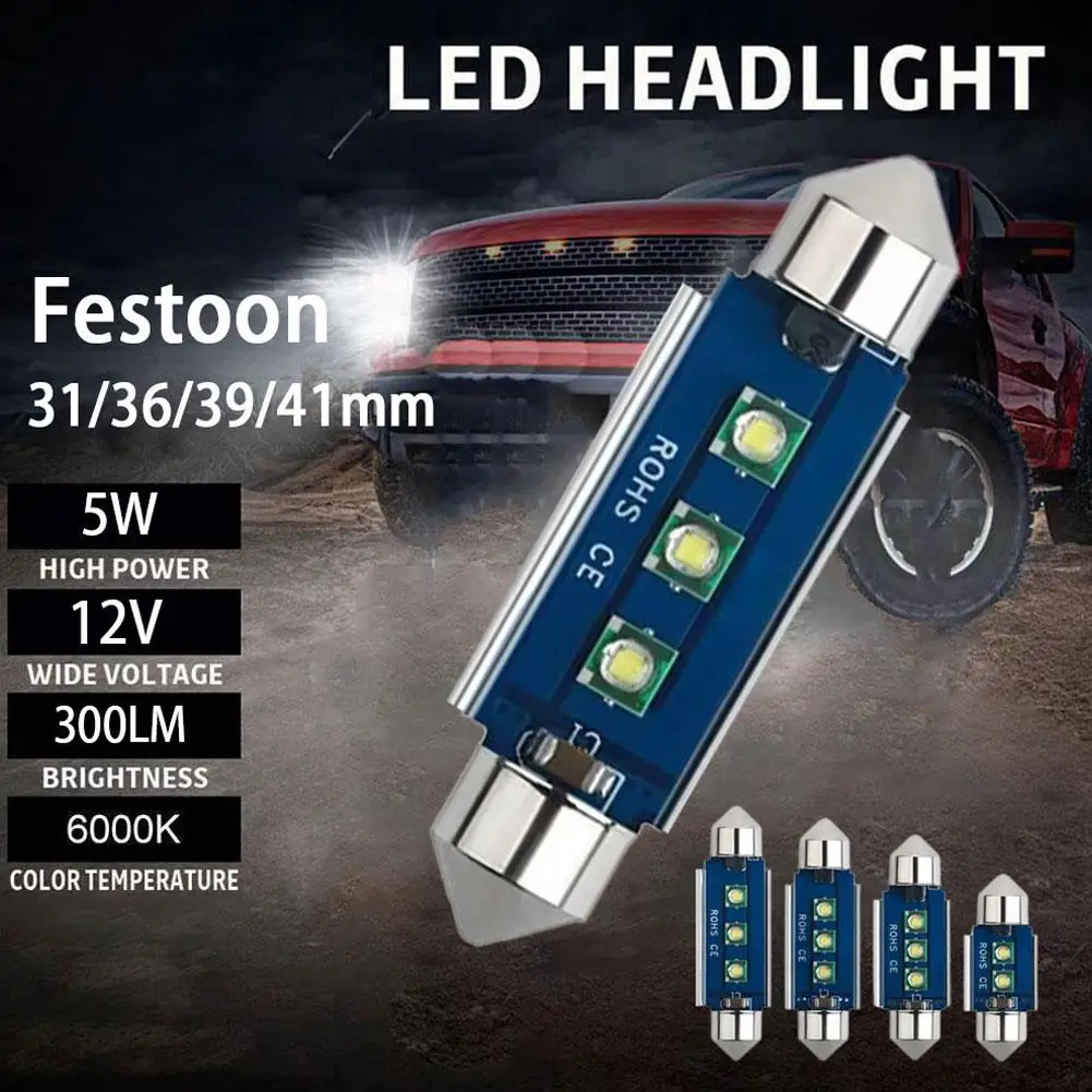 

1pcs CSP 1860 C5W LED Car 31mm 36mm 39mm 41mm Festoon Auto Reading Bulb Door Trunk Vehicle Light Lamp Dome DC12V Interior Q5D8