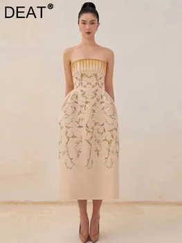 DEAT-فستان سهرة بدون حمالات للنساء ، بدون أكمام ، خصر عالي ، بدون ظهر ، تطريز ، موضة ، فساتين نسائية ، صيف ، جديد ، 13DB2053 ، 2023 1