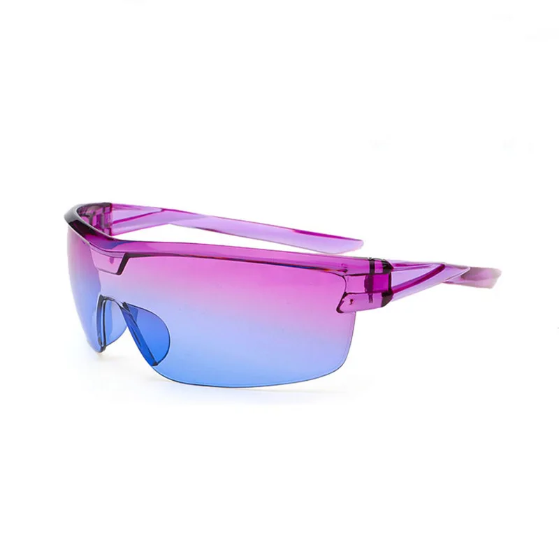Gafas De Sol Deportivas Envolventes Negras Con Lentes De Espejo Azules