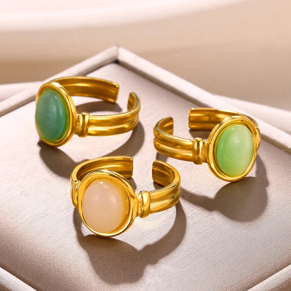 Fashion Oval Opal Rings For Women