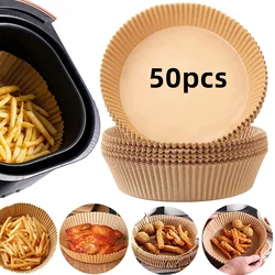 Disposable Air Fryer Liners - Non-Stick Baking Paper, Oil-Resistant, Round/Square Options, 50-200 Pack (50pcs Round)