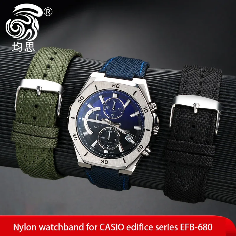 

Nylon watch belt for CASIO Watch steel heart GST-B400 EFB-680 ECB-10D modified canvas watchband men's wristband accessorie strap
