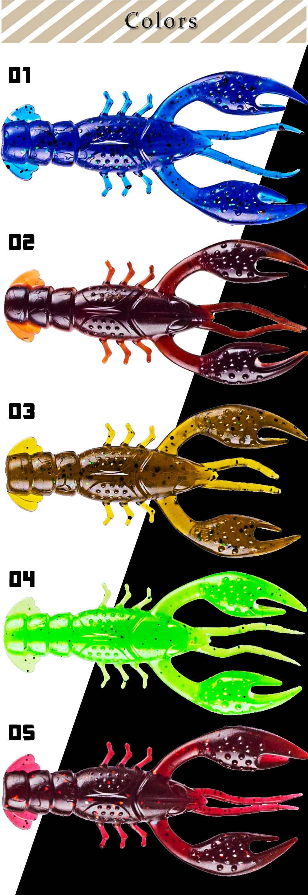 Magnisher 6 teile/beutel Weiche Köder Garnelen Geschmack Silikon Angeln Lockt 6 cm 3,5g Schwimmende Garnelen Weicher Köder Bass forelle Köder für Angeln – Detail 5