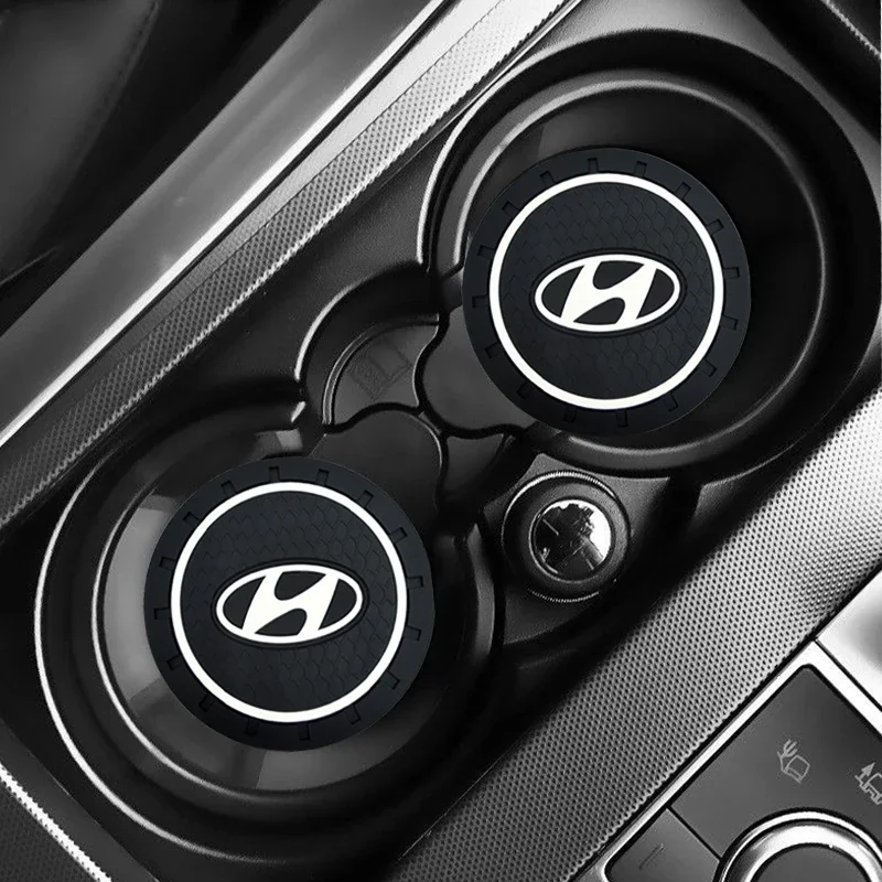 Car Cup Mat Interior Anti Slip Mat Cup Silicone Storage For Hyundai Santa Fe Sonata Solaris Azera Creta I30 Ix25 IX35