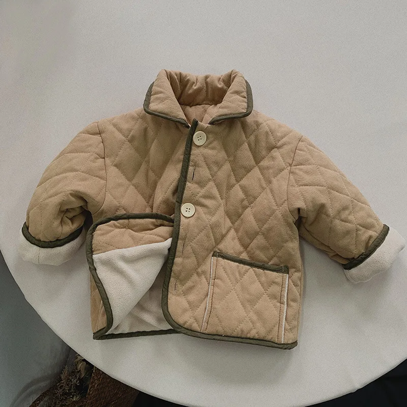 

Childrens Cotton Jacket Korean Style Winter New 2023 Boys and Girls Cotton Thickened Warm Top Childrens Clothing