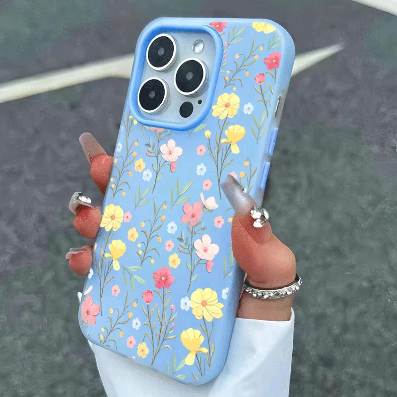 Floral Bliss Design Phone Case with 2-in-1 Cover