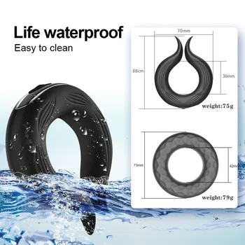 Vibrating Cock Ring Cockring Delay Ejaculation Penis Rings Male Chastity Cage Couple Penisring Vibrator Sex Toys For Men Adults 5