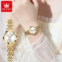 OLEVS 9992 Luxury Gold Watch for Women Luxury Waterproof Quartz Women's Wristwatches Elegant Ladies Relojes Para Mujer
