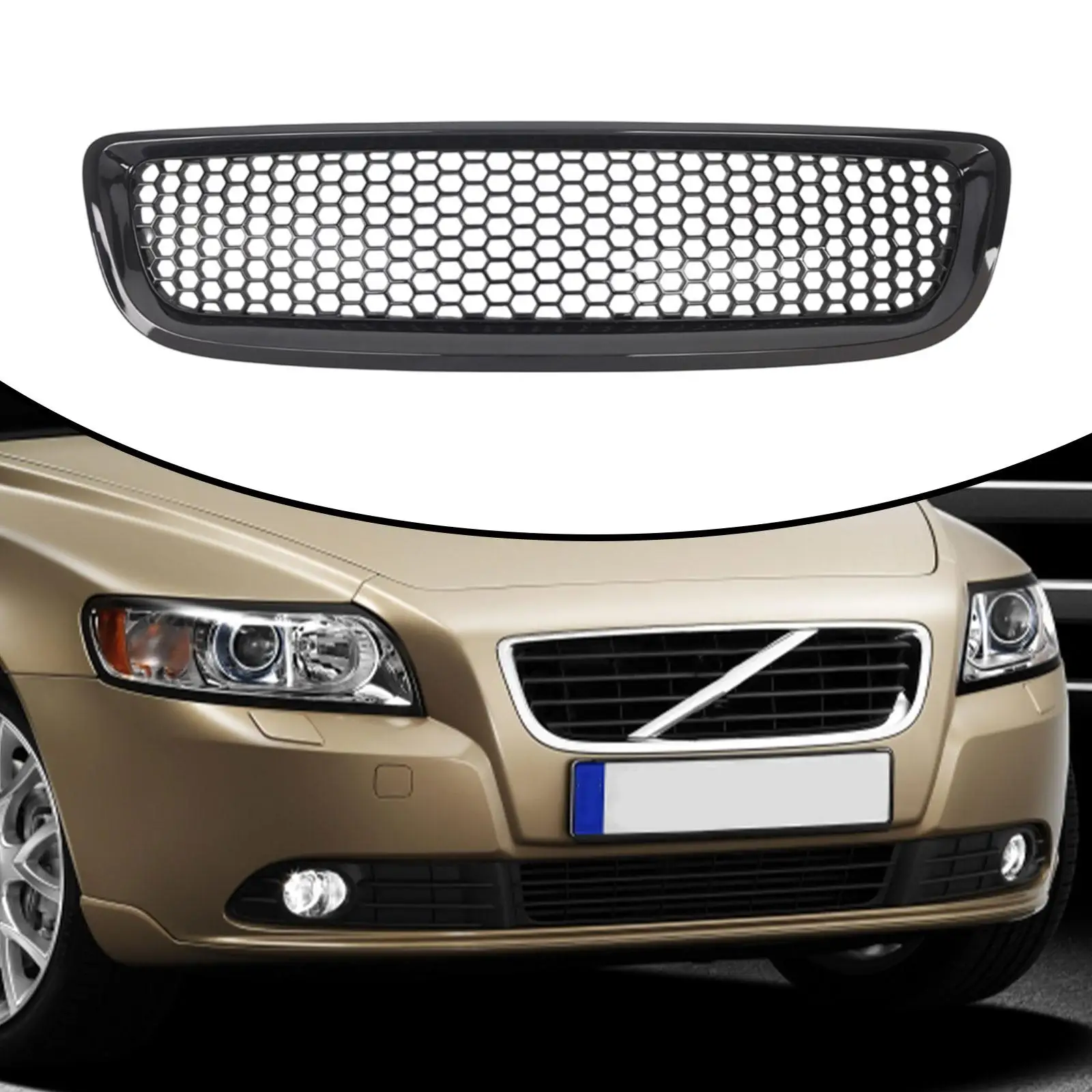 Mesh Grill Grille Lightweight Decoration Spare Parts Replacement Elegant Upgrade 30744915 for Volvo S40 V50 2008-2012 Mesh Grill Grille Lightweight Decoration Spare Parts Replacement Elegant Upgrade 30744915 for Volvo S40 V50 2008-2012