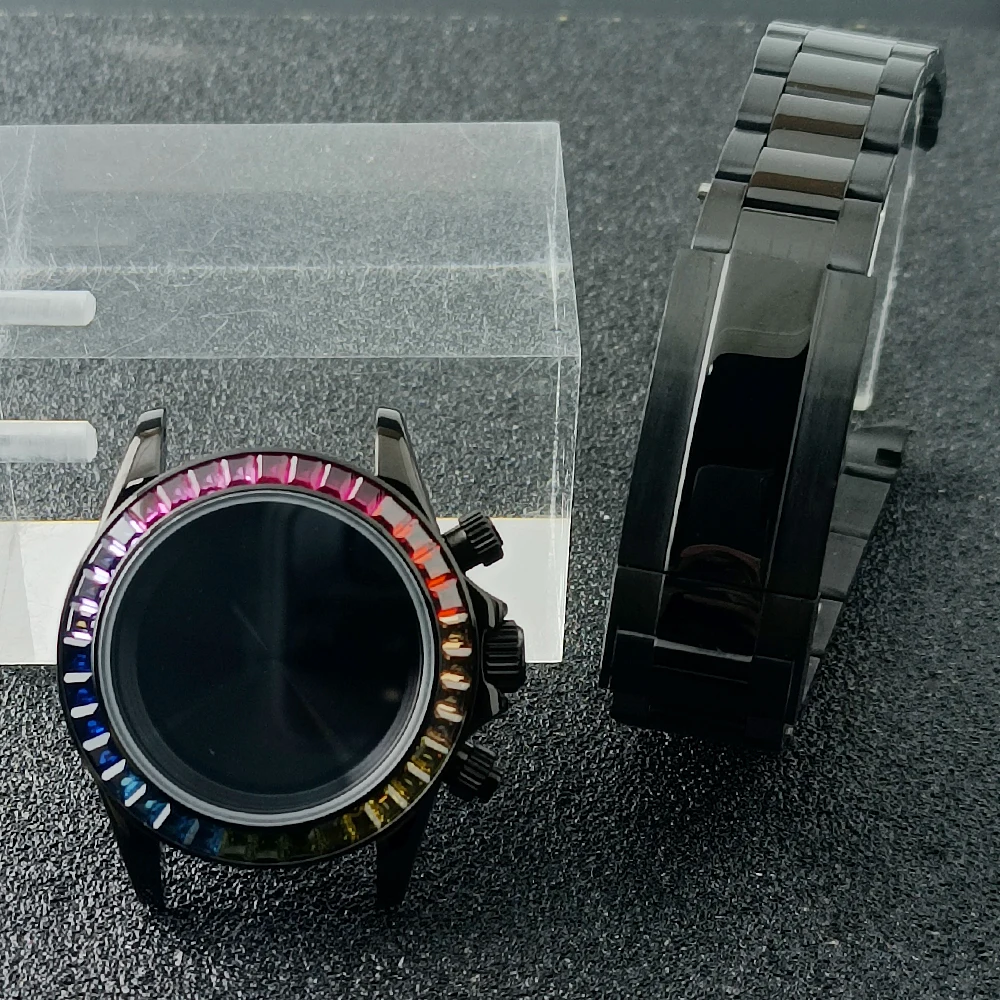 남성용 시계 금속 케이스, VK63 무브먼트 케이스에 적합, 시계 액세서리, 시계 부품, 20mm 스트랩, 시계 상자, 39.3mm