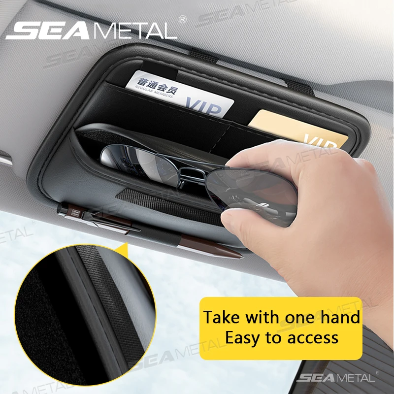 Luxury Car Sun Visor Storage Bag Sunglasses Holder