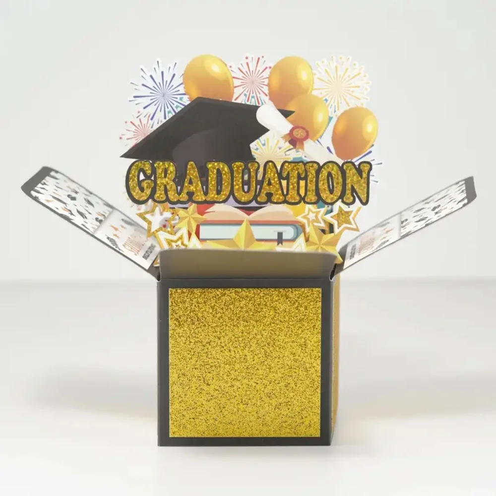 Paper 3D Pop Up Graduation Greeting Card Handmade Wishing Congrats Grad Card Unique Funny Graduation Gift Party Decoration