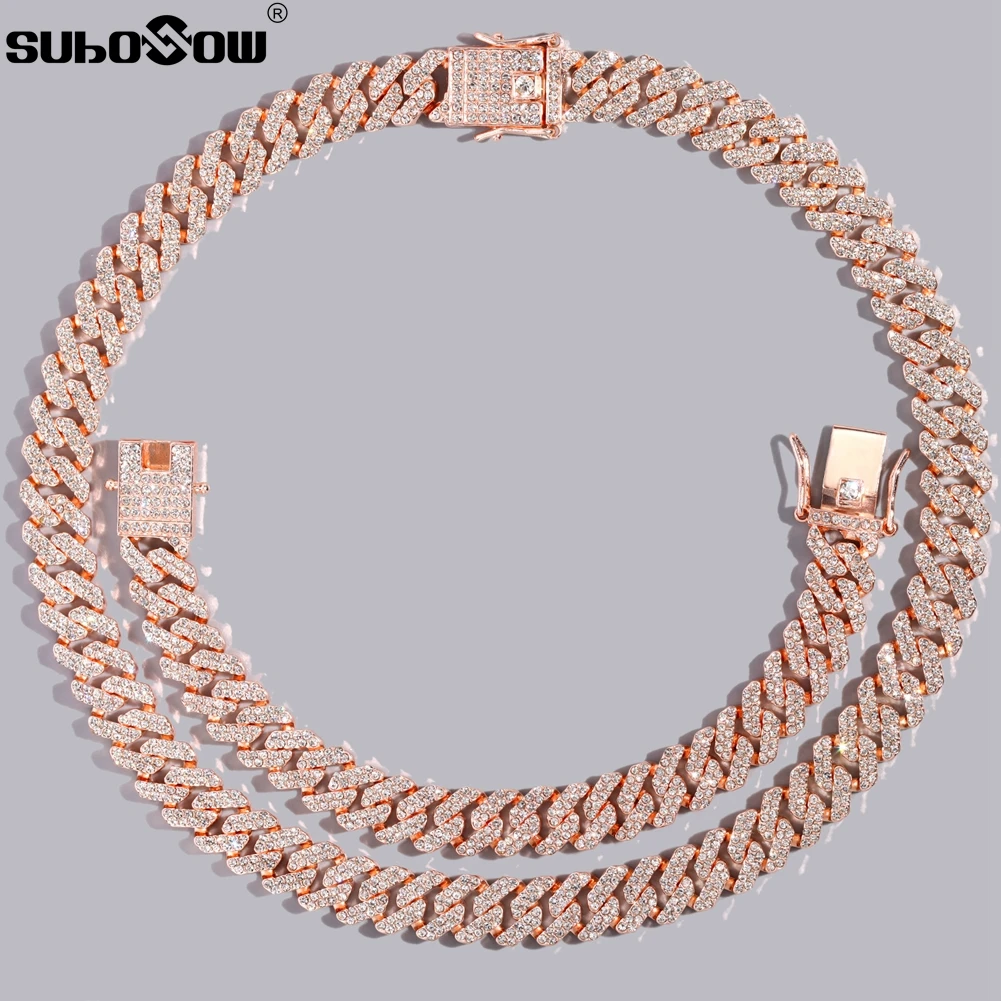 Mens Rose Gold Cuban Link Chain Rose Gold Cuban Chain Necklace New 12 Link Chain Aliexpress