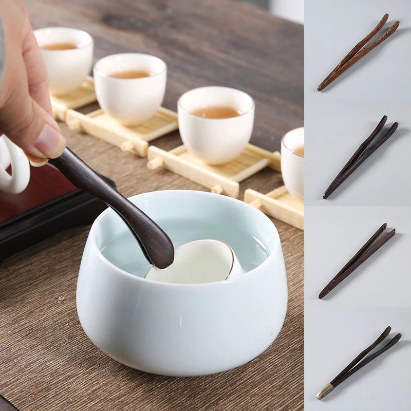 Tea Utensil Tweezers Tea Clips Wooden Tweezer Bacon Clip Tongs Bamboo Kitchen Salad Food Toast Daily Use 1PCS bamboo tea accessories,wooden food tongs,bamboo tongs,tea bag tongs