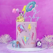 

Acrylic Cake Topper Letter Oh Baby Donut Birthday Cake Decoration Boy or Girl Baby Shower Gender Reveal Baking Party Favors