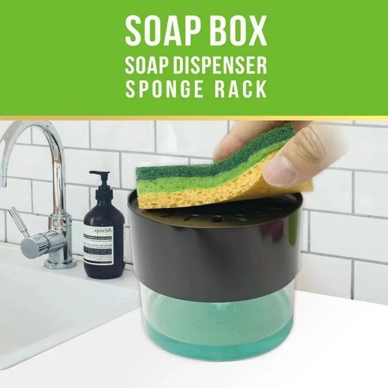 Dish Soap Dispenser for Kitchen Liquid Soap Dispenser Kitchen with Sponge Holder Sponge Caddy Pump