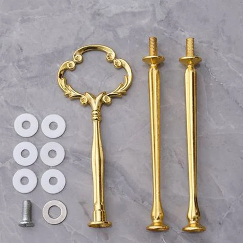 3 Layers Cake Plate Stand Handle Cake Stand Hardware Holder For Wedding Party Making Resin Cupcake Dessert Platter Serving