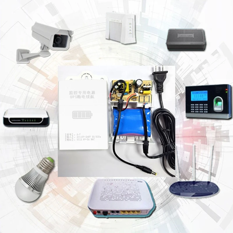Description Picture 5 of item12V-2A Uninterruptible Power Supply for WiFi, Router, Modem, Security Camera Mini UPS Battery Backup Surge Protector