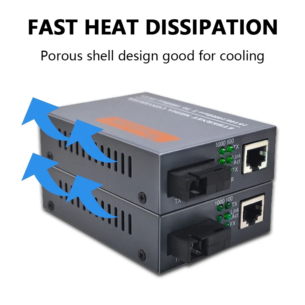 Fiber Optical Media Converter OPTFOCUS Gigabit Media Converter 1000Mbps SM Transceiver SC Module 20km A B 5pairs Fiber Optic Media Converter