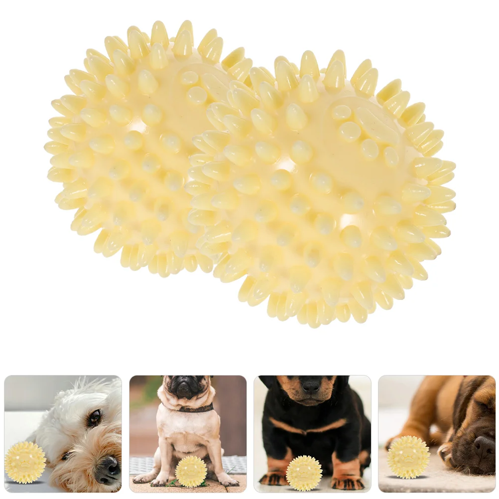 

2 Pcs Dog Teething Toy Outdoor Playset Chew Ball Small Toys Training Hollow Puppy Grinding Funny
