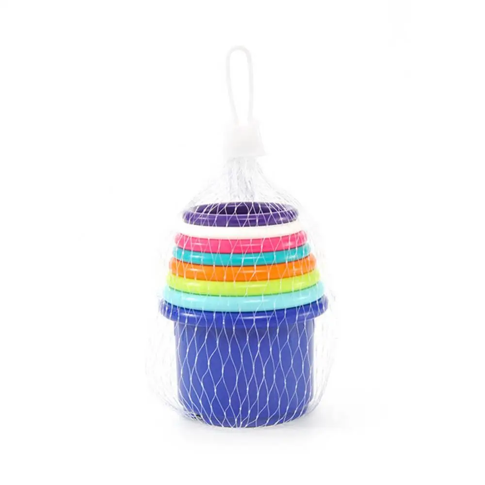 8Pcs/Set Baby Bathroom Beach Stacking Cup Children Kids Educational Develop Toys Sorting, Nesting & Stacking toys