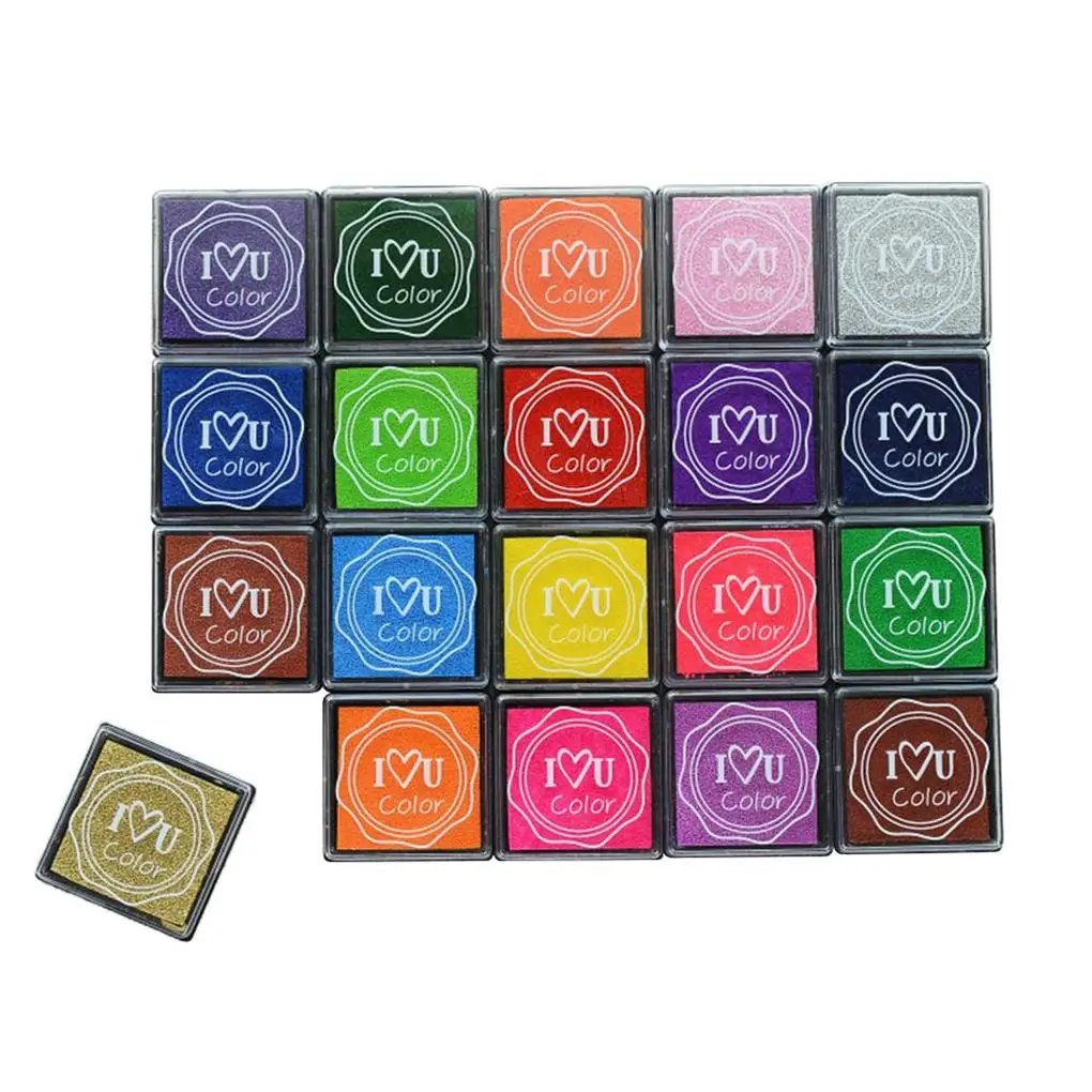 

Mini Ink Pads Accessories Set Professional Small 20 Colors Square Stamp Pad Crafting Accessory Stamping Tool Kit