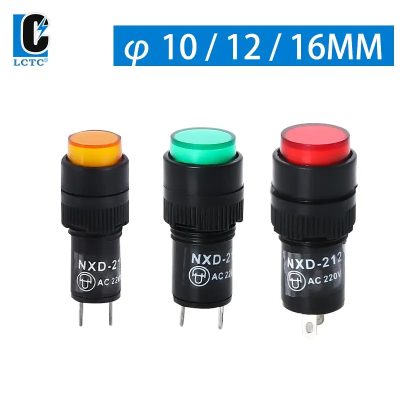 10mm 12mm 16mm NXD-215/211/212 indicator light bulb model power signal light 24V opening