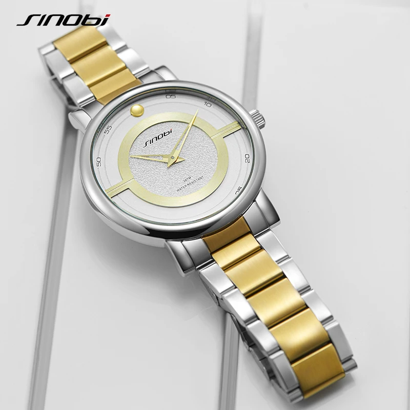 SINOBI Top Brand Luxury Men Quartz Watches Men Fashion Sports Watches Waterproof Stainless Steel Business Male Wristwatch Clock images - 6