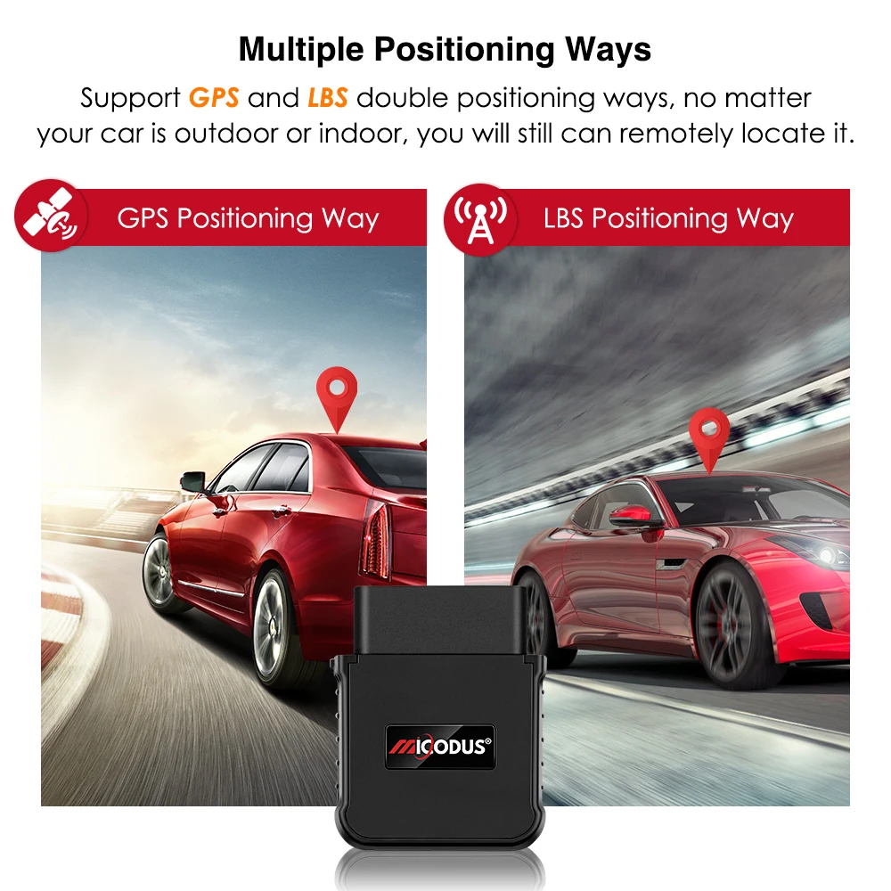 MiCODUS OBD GPS Tracker 4G MV55G 9-50V Engine ON/OFF Alarm GPS Car Tracker Tracking Device Plug Out Alarm LIFETIME Free APP gps tracker car tracker