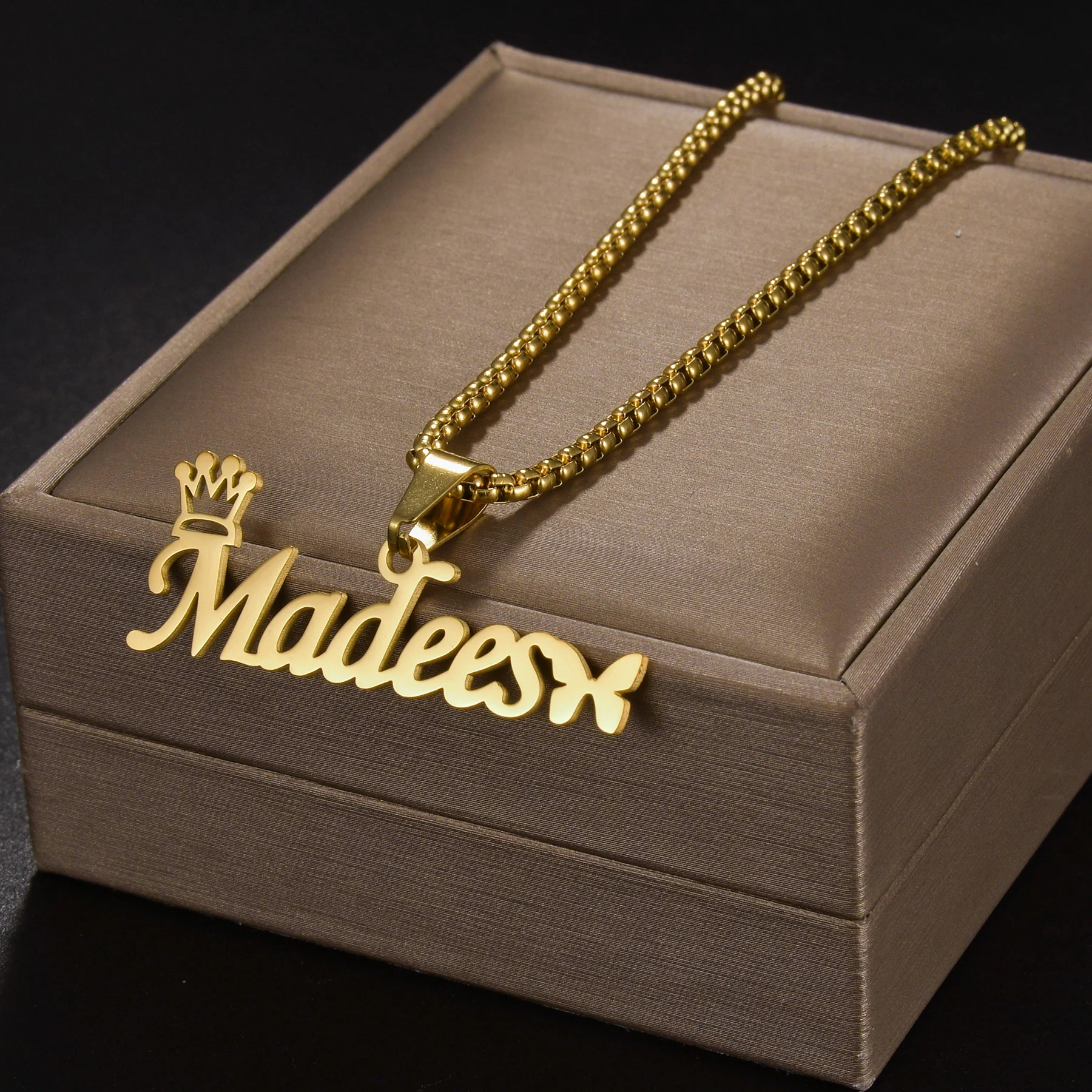 Atoztide Personalized Custom Names Pendant Necklace Stainless