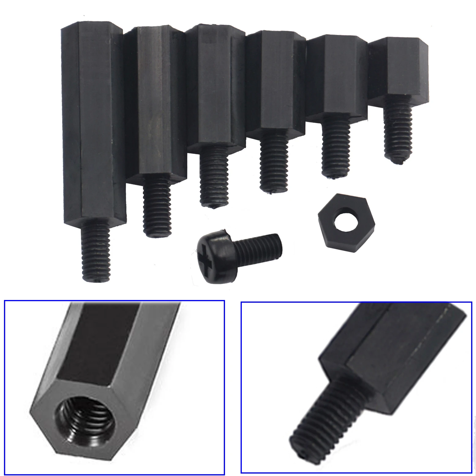 Kit 60 pièces entretoises M3 nylon pour drone FPV