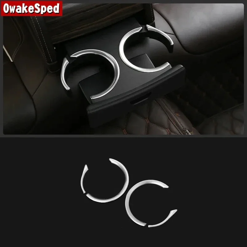 

Car Rear Water Cup Holder Frame Decoration Sticker For BMW 5 Series G30 G38 2018-2022 Stainless Steel Interior Accessories Trim