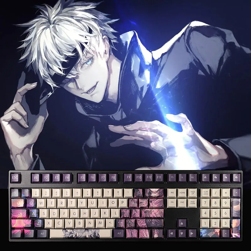 

Game Character Key Caps PBT Material Cherry Profile Fans Otaku Anime Keycaps Mechanical Keyboard 108 Keys Gift