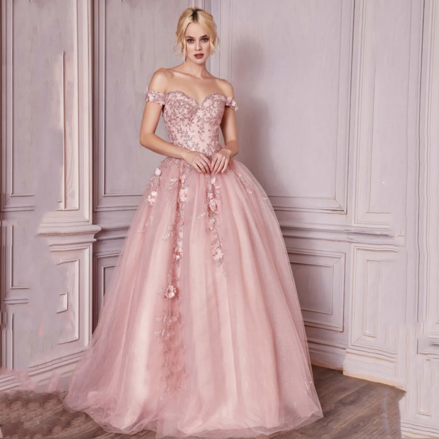 

2024 Luxury Princess Evening Dresses Woman's A Line Lace Up Pastrol Prom Dresses Elegant Fuffy Tulle Formal Beach Party Vestidos