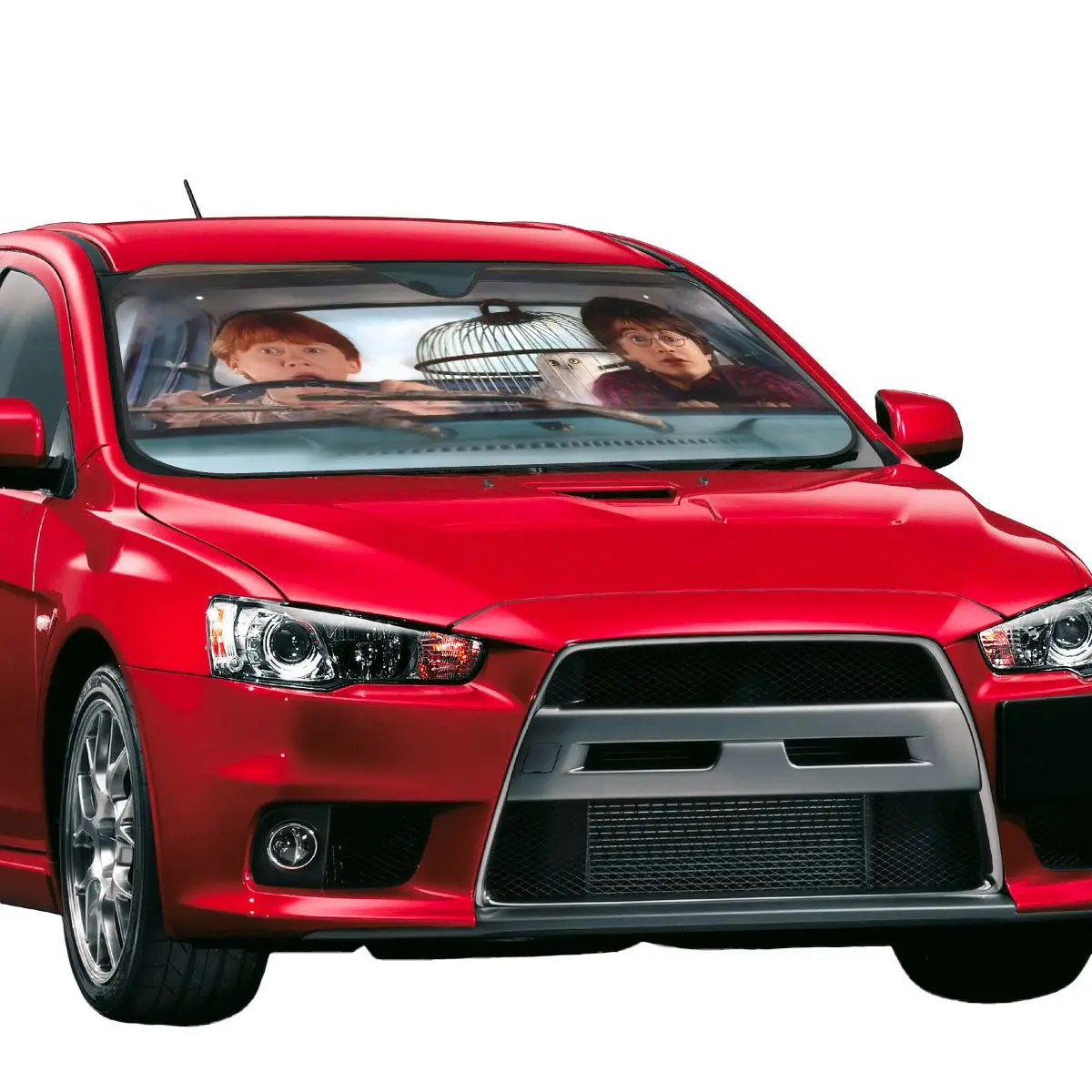 Funny Meme Fold-up Sunshade Windscreen 70x130cm Anime Aluminium Foil Sun Visor Heat Reflector