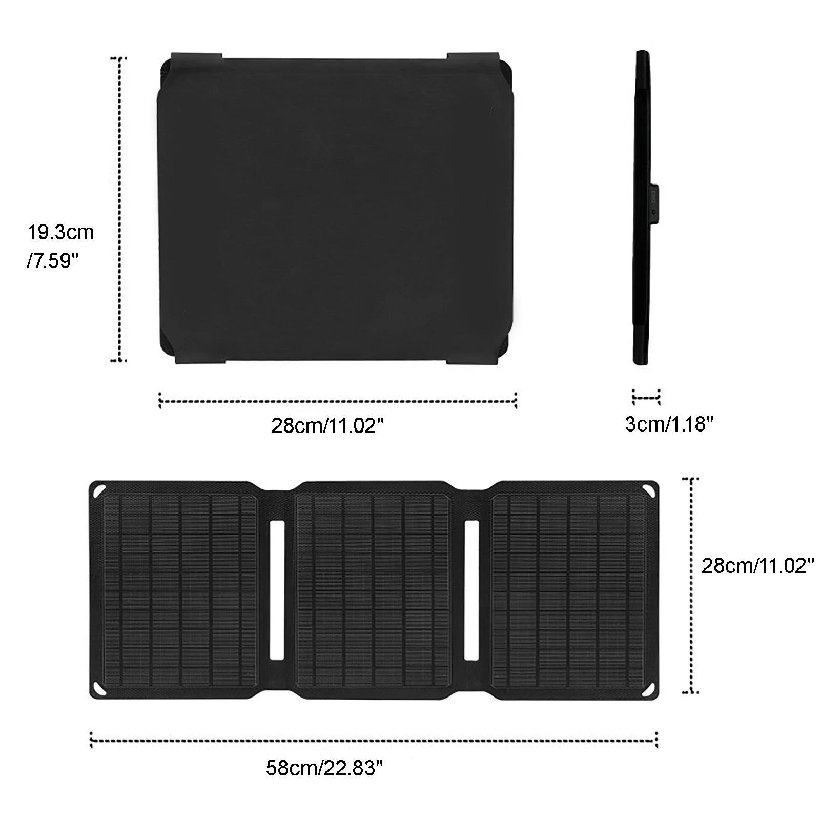 Foldable Solar Panel Kit Portable 28W USB ETFE Mobile Phone Power Bank Charger Solar Cells Battery Outdoor Waterproof Camping