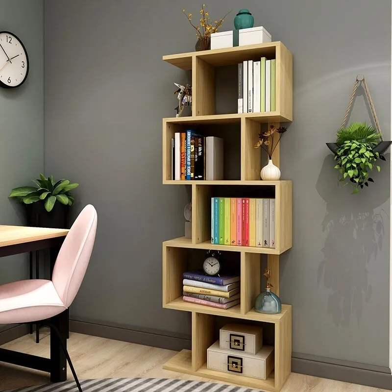 

Office Storage Organizer Bookcases Display Plant Nordic Modern Bookshelf Wooden Wall Small Estanterias Home Furniture WKBS