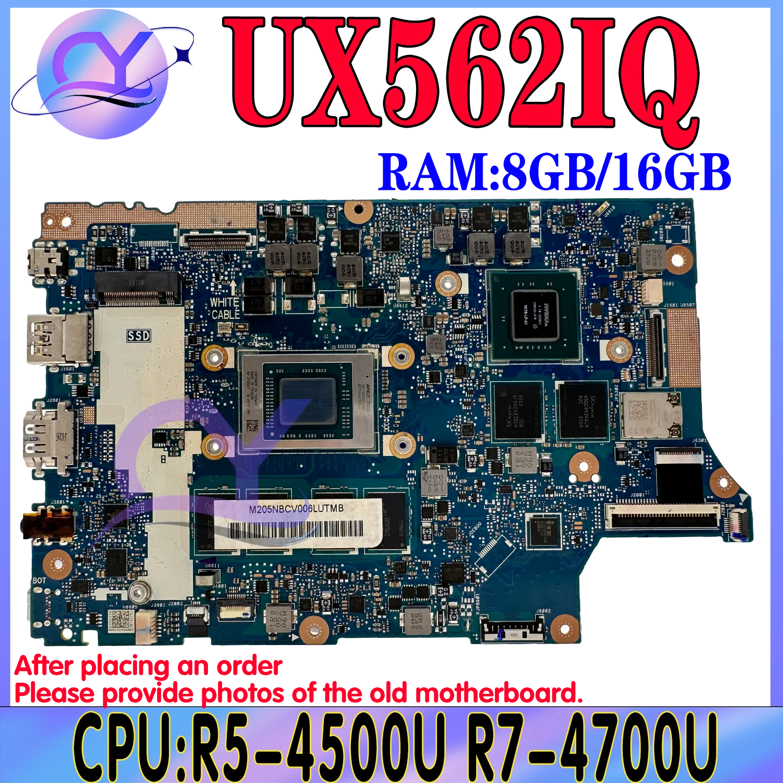 Материнская плата KEFU UX562IQ Материнская плата ASUS ZenBook Flip 15 UX562I UX562 Q507IQ для ноутбука с искусственной кожей 8 ГБ/16 ГБ-ОЗУ V2G