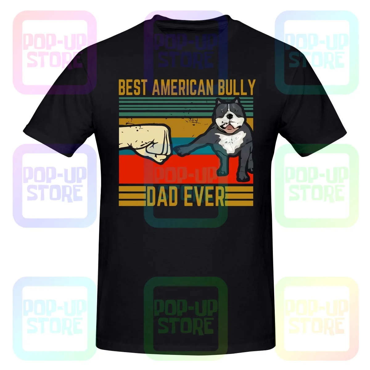 Best American Bully Dad Ever Bully Dog Lovers Shirt T-Shirt Tee Top Unisex Natural Streetwear