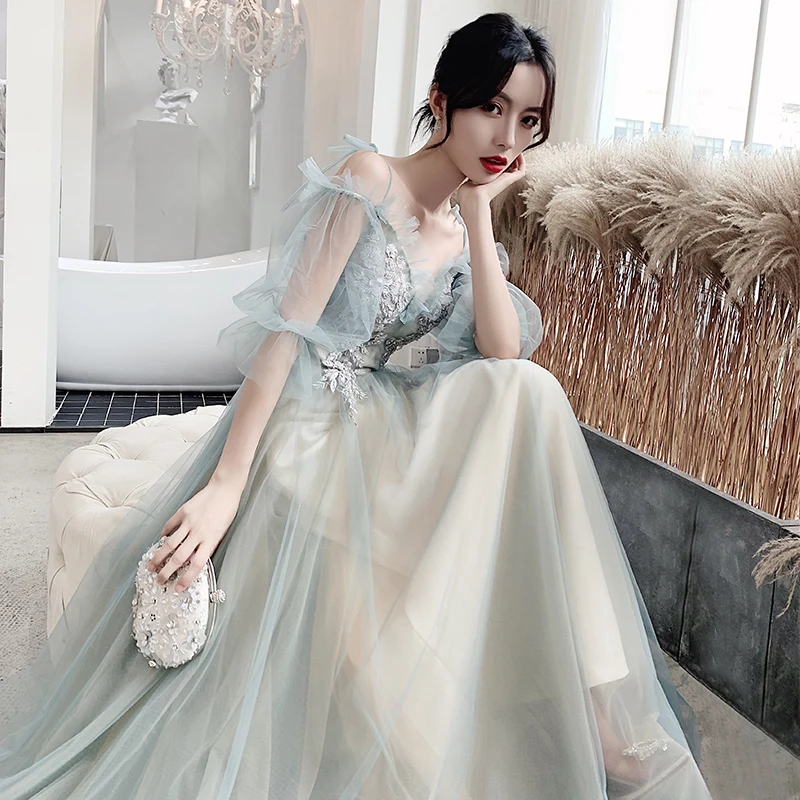 Elegant Green And Grey Bridesmaid Dresses Wedtrend Women Elegant