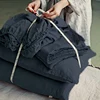 Pure Linen Fitted Bed Sheet Set, Sheet with Elastic Band and Pillowcases, Soft, Breathable Mattress Cover for Queen King Bed 1