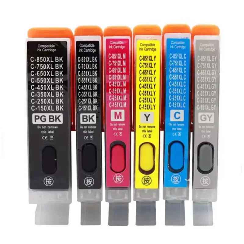 NEW 5Color 6Color PGI-150 CLI-151 Refillable Ink Cartridge compatible for Canon PIXMA MG6310 MG7110 MG7510 iP8710 Ix6810 Printer