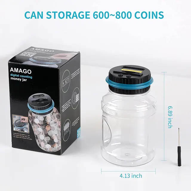 Elektronikus Piggy Bankszámláló Érme Digitális Lcd Számoló Pénzmegtakarító Doboz Jar Érmék Tárolódoboz Usd Euró Pénz Ajándékokhoz - Image 4