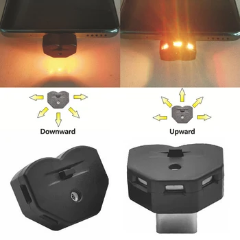 1/2 Pezzi Luce LED per Auto Tipo-C con Sensore di Luce Automatico, Illuminazione Ambientale RGB Notturna, Direzione Regolabile, Lampada USB per Decorazione Interna del Veicolo
