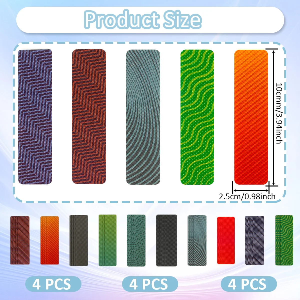40Pcs Decompression Strip Adhesive Calm Stickers Adult Anxiety Reduction Supply Colorful Textured Stickers for Desk Computer